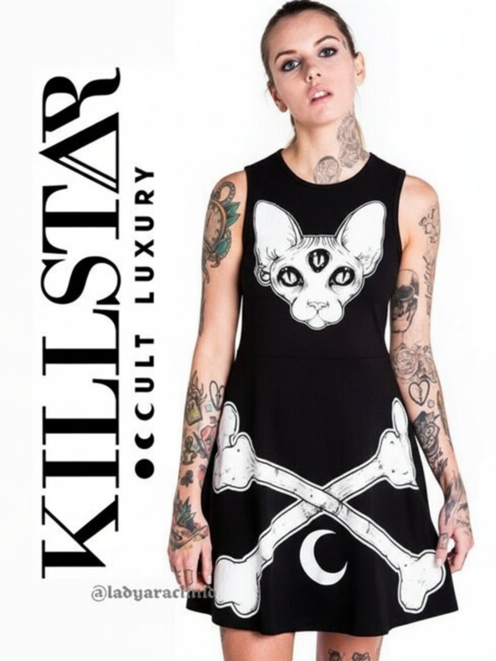 KILLSTAR Third Eye Sphynx Skater Dress RARE HTF